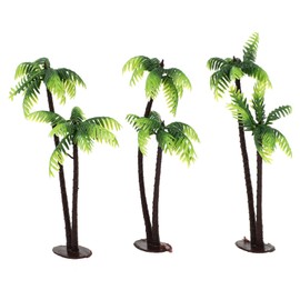 MILISTEN Palm 3 Pieces Miniature Palm Trees Plastic Model Tree Coconut Landscape Model Trees for Model Railway Rainforest Architecture Diorama DIY Dollhouse Fairy Gardens Decor Decoration