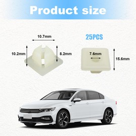 Kewucn License Plate Nylon Screw Inserts, Front and Back License Plate Nut Bracket Clip Fasteners, Nylon Screw Inserts for Securing License Plates, Universal Car Accessories (25 PCS)