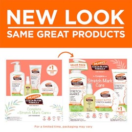 Palmers - Kit para Estras Embarazo con Manteca de Cacao  Tratamiento Completo con Locin, Crema, Blsamo y Aceite Corporal para Reducir Estras y...     