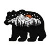 Patchwork Paradise Bear Mountain Forest Outline Nature Outdoor Adventure Iron-On