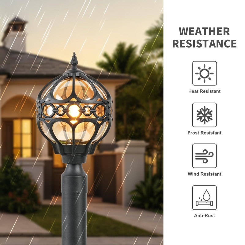 Zanritelit Outdoor Post Light Fixtures for Driveway Yard Patio Garden,