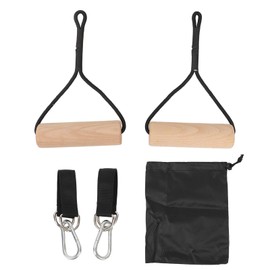 shenruifa Home Gym Rings Wooden Gymnastic Rings Portable Pull Up Handles Arm Strength Trainer with Storage Bag for Outdoor Home Gym