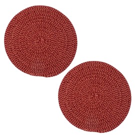 Stylish Braided Corded Pot Holder/Mini Placemat (7.5" Round, Merlot)
