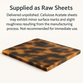 Cellulose Acetate Tortoise Sheets,1/10", Brilliant Pattern & Gloss After Polish, Ideal for Eyewear, Guitar Picks, Instrument Inlays, Jewelry & Crafts, Laser & CNC Friendly (Molten Lava, 8"x8")