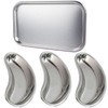 MuskalMed 4Pcs Stainless Steel 1 Shapes Square and 3 Kidney