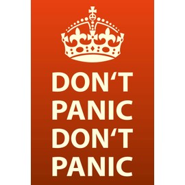 Tin Sign 30 x 40 cm Don't Panic Don't Panic Keep Calm Crown