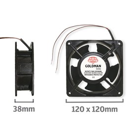 High Temperature Metal Axial Fan Axial Fan for Fireplace Cassettes Universal 120x120x38mm