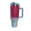 Tumbler Stainless-Steel 40oz with Handle and Straw. Screw-in Lid with