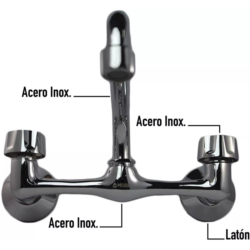 CNX Mezcladora De Pared Cromada Para Fregadero De Cocina