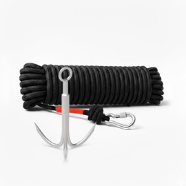 Ant Mag Grappling Hook 3 Claw Stainless Steel 6mm 20m Rope Middle