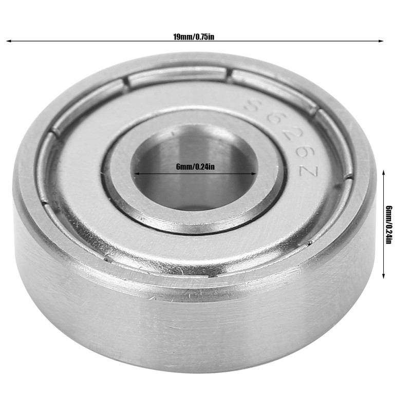 10PCS S626Z 6x19x6MM Stainless Steel Ball Bearings for Roller Skates