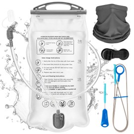 2L Trinkblase Set – Hydration Bladder BPA Frei Auslaufsicher mit Magnet Schlauch Clip Reinigungsbürste Trinksystem Wasserbeutel für Wandern Radfahren Laufen Camping