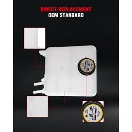 CCIYU Front Engine Coolant Reservoir Tank Compatible for Mazda 3 2004-2013, Coolant Reservoir Tank Replace LF5015350, LF8B15350A, LF8B15350B, LFR515360, 603-043 [with Cap]