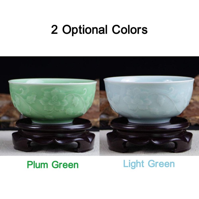 Seres Celadon Bowl,Jade Green Porcelain Bowl,Diameter 5.1in,2 Color Options,龙泉青瓷碗(弟窑) (Light