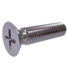 M4 x 16 Stainless Steel Countersunk Machine Screws, Phillips Screws, Flat Head Attachment, Full Thread 4 mm Stainless Steel Screws, Suitable for Metal, Construction, DIY (Pack of 25)