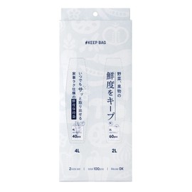 Alphax Freshness Retention Bags, Storage Bags, Vegetables, Fruits, Keep Bags, Pack of 100 (4L: 40, 2L: 60 Sheets)