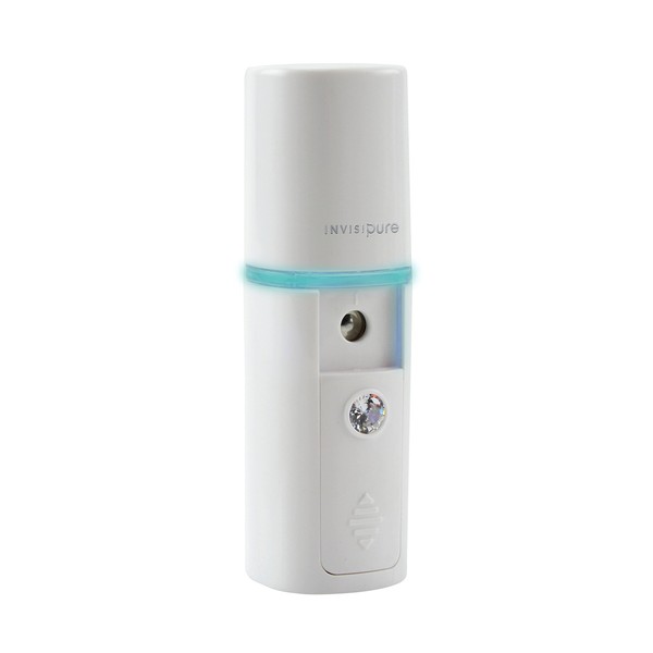 InvisiPure Facial Nano Mister Spray - Travel Ultrasonic Atomizer Mist Spray - Personal Size Mist Spray for Skin Hydration, Eyelashes, Face, and Body - Uses AAA Batteries - No need for charging cable