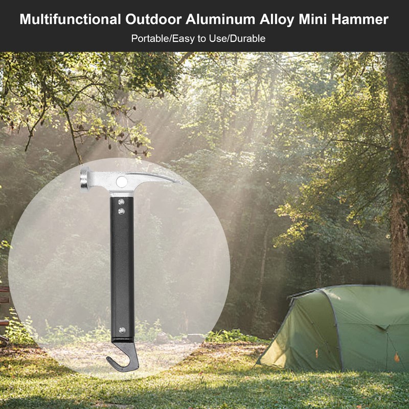 Camping Hammer, 22 cm Multifunctional Aluminium Alloy Mini Portable Outdoor
