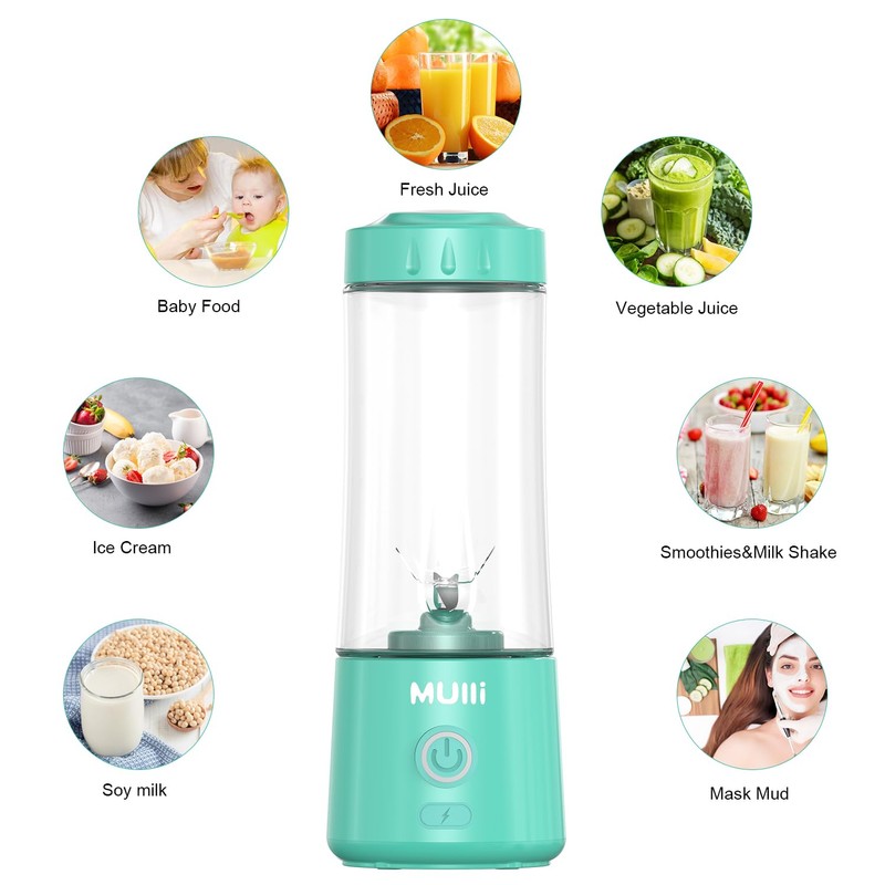 Mulli Portable Blender,USB Rechargeable Personal Mixer for Smoothie and Shakes,