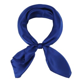 MANSPHIL Navy Blue 100% Silk Bandanas, 27 Inch Silk Head Scarf for Women Hair, Large Square Solid Neck Scarves