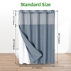 eachope Extra Long No Hooks Needed Linen Textured Shower Curtain