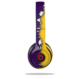 WraptorSkinz Skin Compatible with Beats Solo 4, Solo 3 and Solo 2 Wireless Headphones - Ripped Colors Purple Yellow - Decal Vinyl Wrap (Headphones NOT Included)