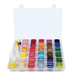 Peirich Embroidery Floss Cross Stitch Threads,110 Colors Friendship Bracelets Floss with Organizer Storage Box Embroidery Thread Bracelet String Embroidery Kit 43 Pcs Cross Stitch Tools