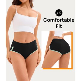 YESWEL Incontinence Underwear for Women, Washable Reusable Leakproof Sports Briefs，Heavy Flow Period Panties 3 Pack (US, Alpha, Medium, Regular, Regular, Multicolor01)