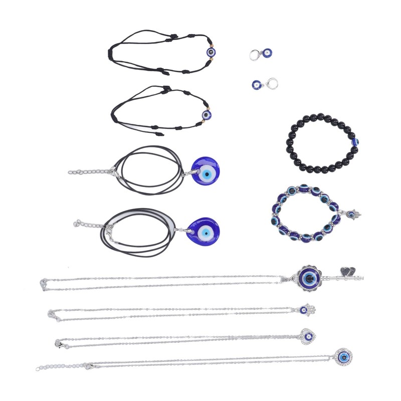 6 Pcs Scary Eye Bracelet Blue Eyes Good Luck Amulet