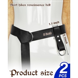 Jecery 2 Pcs Skirt Hikes Renaissance Skirt Hikes Medieval Waistband Accessory for Renaissance Cosplay Costumes(Black,Classic Style)