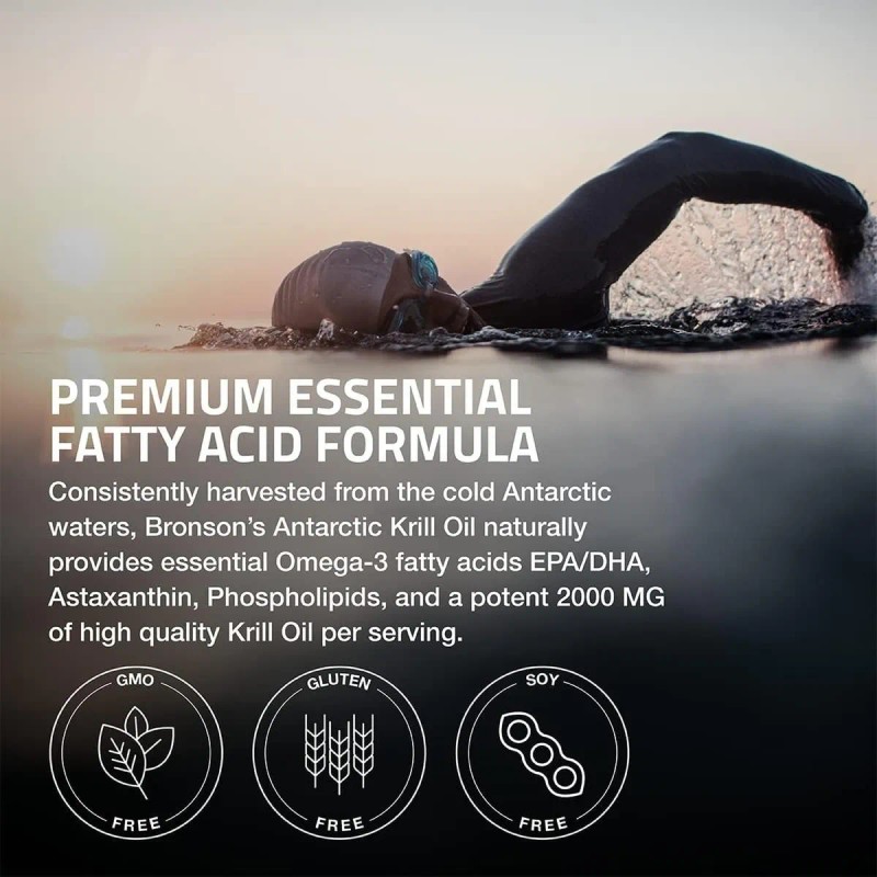 Aceite de Krill Antártico Bronson 2000mg Omega-3 EPA DHA 120