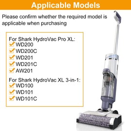 EATBALE WDB1F2 Replacement Parts for Shark WD100 WD101 WD200 WD201 AW201 WD200C WD201C WD101C WD210UK HydroVac XL 3-in-1 Multi-Surface Vacuum 2 Roller Brushes 2 Filters 4 Foam Filters Accessories Kit