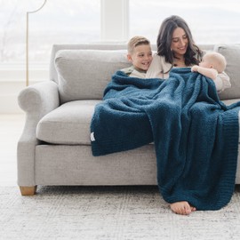 SARANONI Super SoftOversized Home Decorative Extra Large Bamboni 60" x 80" Home Throw Blanket, (Nautical Blue)