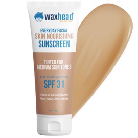 Waxhead Sun Defense Foods Protector Solar Tintado Waxhead Con Óxido De Zinc (Tinte Medio Transparente) - Protector Solar Mineral Tintado, Crema Bb Hum