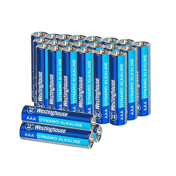 Westinghouse Alkaline AAA Batteries (Bulk Pack 24 Count), Leak-Proof & Long-Lasting Technology Triple A Primary Batteries with Lasting Power for High Drain Devices