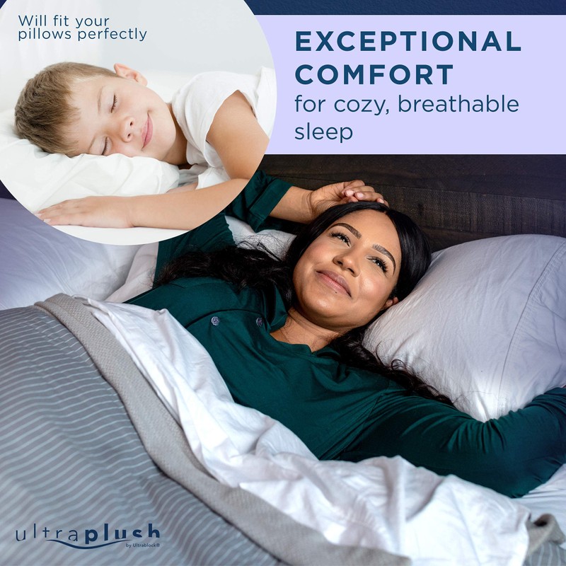 UltraPlush Pillow Protector- Waterproof & Hypoallergenic Covers - Dust Mite