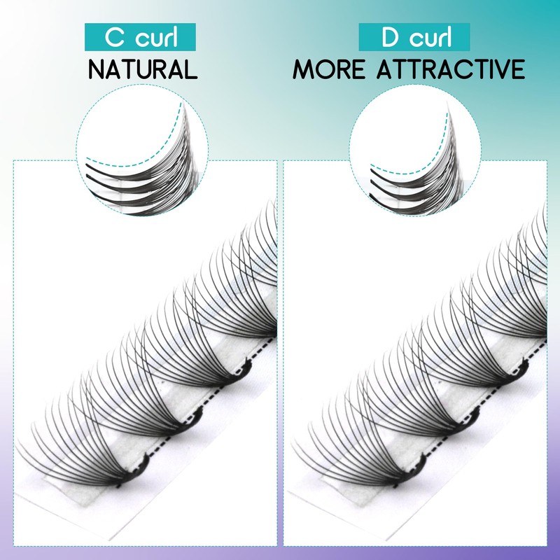 GEMERRY Pack of 2 eyelash extensions, 10 D 0.07 volume,