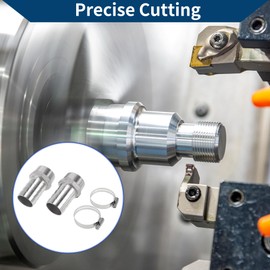 X AUTOHAUX Hose Barb Fittings with 2 Clamps Male Thread Compression Fitting for Air Water Oil Gas Fuel Stainless Steel 1.6" OD 1.5" BSPT 1 Set Silver Tone