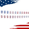 24Pcs Independence Day Press on Nails Short Square Stars Stripes