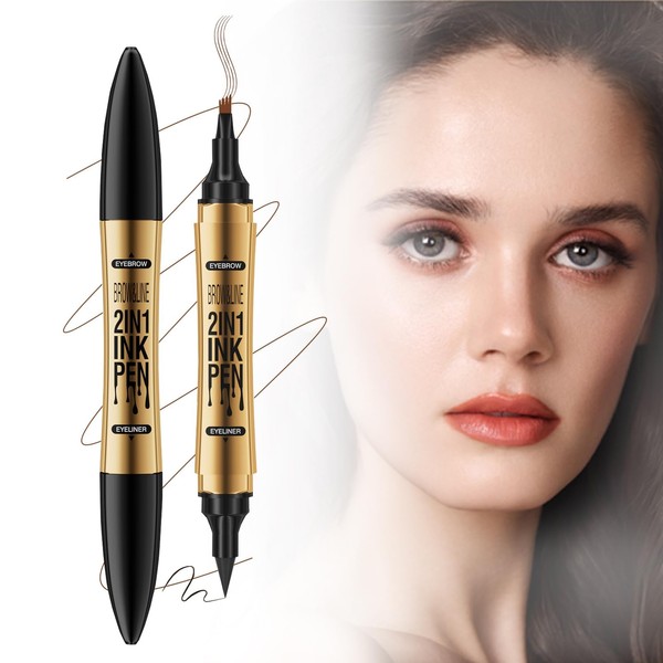 JRYGAC Eyebrow Pencil, Magic 3D Waterproof with 4 Fork Tips,