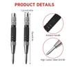2 Pcs Black Automatic Center Punch, Steel Adjustable One-Handed Spring