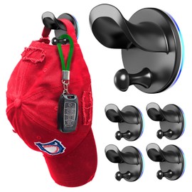 PHIXBEAR Black Hat Rack, Hat Hooks, for Wall/Door/Closet (4 PCS)