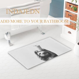 INDAJEDN Funny Sloth Bathtub Mat Non Slip 15.7x27.6 Inch, Bath Shower Mats for Tub Kids Adults Bathroom Floor with Drain Holes and Suction Cups, Sloth Decor, Machine Washable