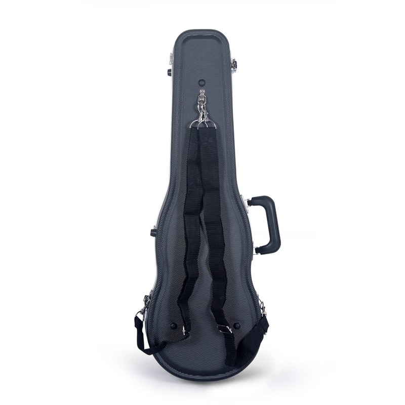 Crossrock CRA860SVFBK ABS Molded Shaped Violin Case-Backpack Style in Black