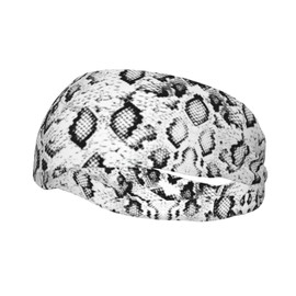 Breathable,Lightweight Snake Skin Black and White Print Sports Sweatband,Running,Yoga,Gym,Cycling,Basketball