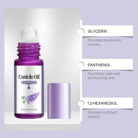 Aceite de Cutícula con Lavanda Natural, Cuidado Diario para Uñas Fórmula Hidratante, Suaviza y Protege, Portátil, Aplicable sobre Esmalte, Nutre la Manicura