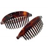 niavida 2 x hair comb Havana brown 17 cm large