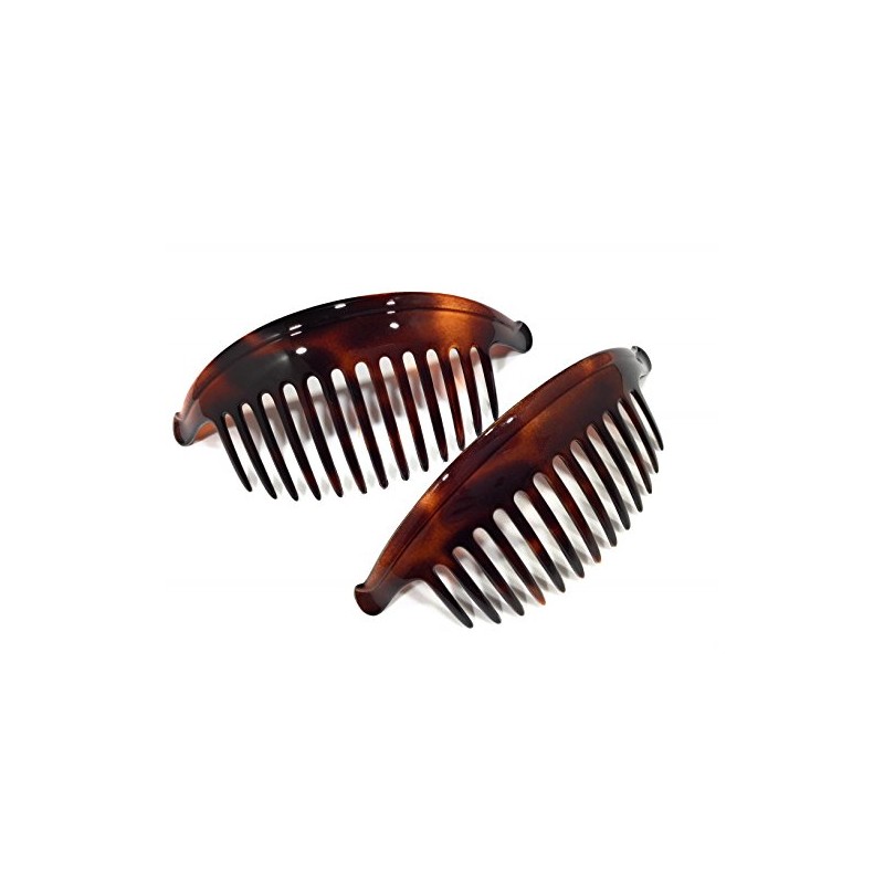 niavida 2 x hair comb Havana brown 17 cm large