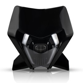 ABCERRSI Dirt Bike LED Headlight,Motorcycle Elliptical Headlamp Supermoto Fairing For TC FE TE EXC XCW SXF SX 125 250 300 350 450 500 530 SMC R 690 2024 Black