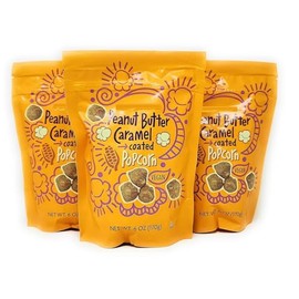 Peanut Butter Caramel Coated Popcorn Net Wt. 6 Oz (170g) - Pack of 3